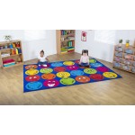 Covor mare 3x2 m pentru Copii cu Emoticoane exprimand emotiii, Covor Multicolor mesaje in engleza